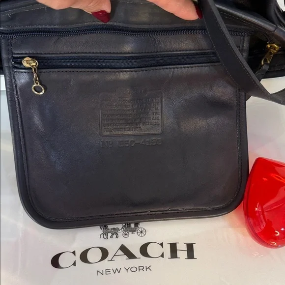 Coach Vintage 4153 Black Leather Messenger Bag❤️❤️❤️🎀 - Picture 12 of 15